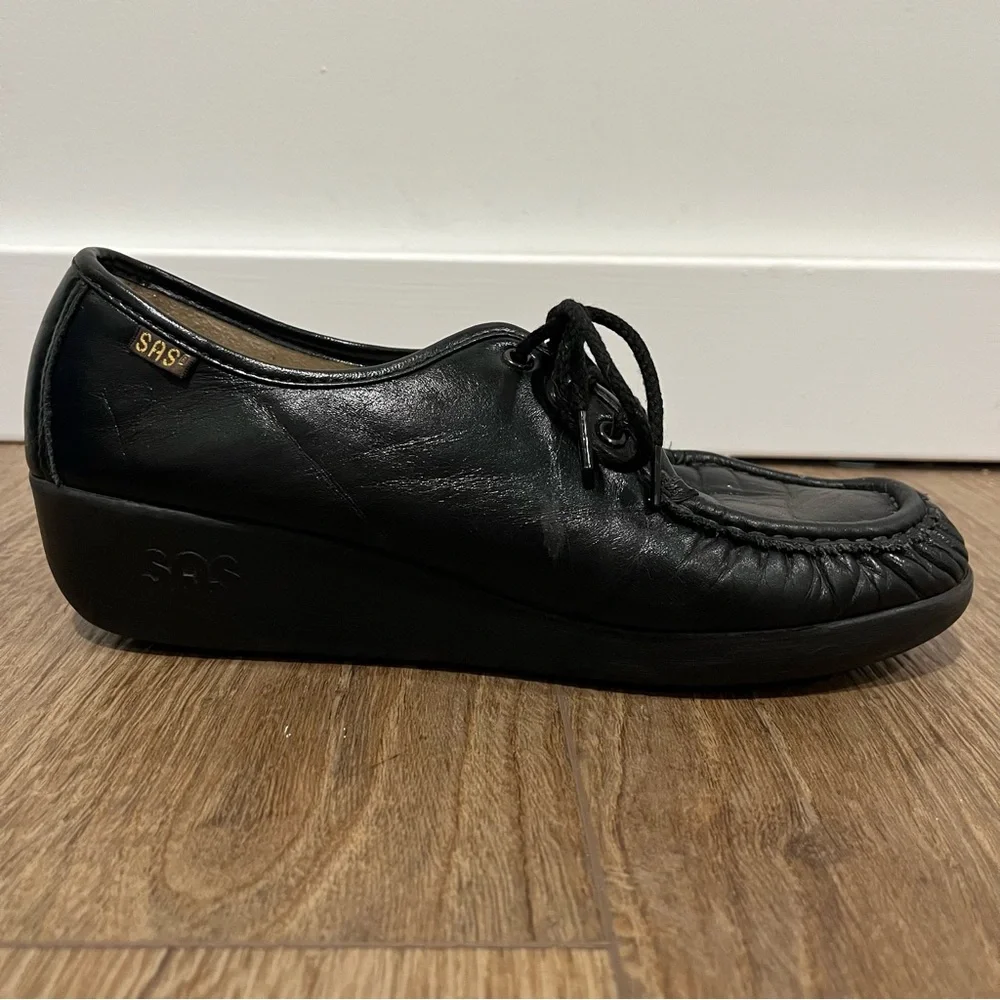 SAS Women's Black Leather Oxfords - Comfort Shoes - Size 8.5 - Picture 14 of 16